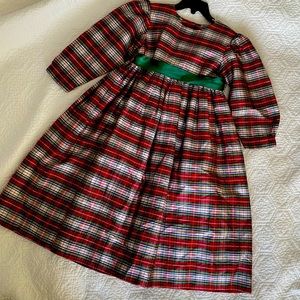 Silk taffeta Christmas plaid dress by Strasburg